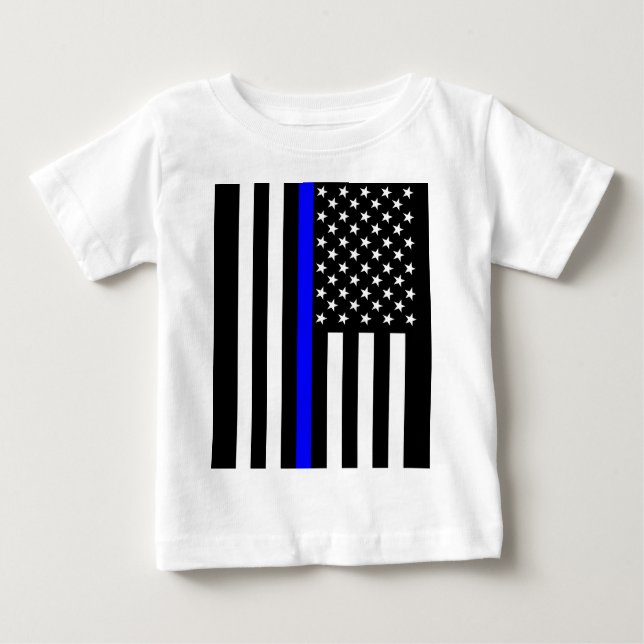 Camiseta Para Bebê Gráfico fino americano de Blue Line (Frente)