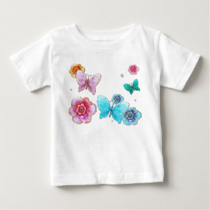 Camiseta Para Bebê Grafite Flutterby com Jeweled para BABY