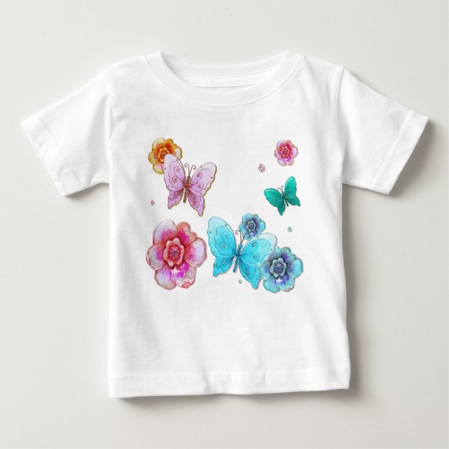 Camiseta Para Bebê Grafite Flutterby esculpido para BABY (Frente)