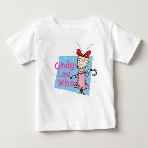 Camiseta Para Bebê Gralha   Cindy-Lou Who - Candy Cane