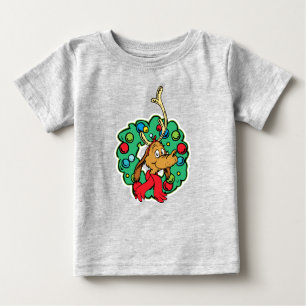 Camiseta Para Bebê Gralha   Max Christmas Wreath