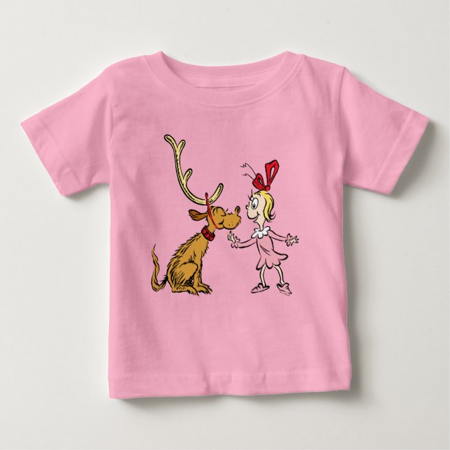 Camiseta Para Bebê Gralha | Max & Cindy Lou Quem (Frente)