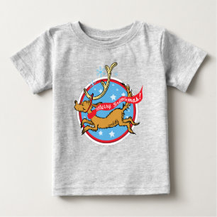 Camiseta Para Bebê Gralha   Max Feliz Grinchmas!