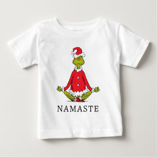 Camiseta Para Bebê Gralha   Namaste Santa Claus
