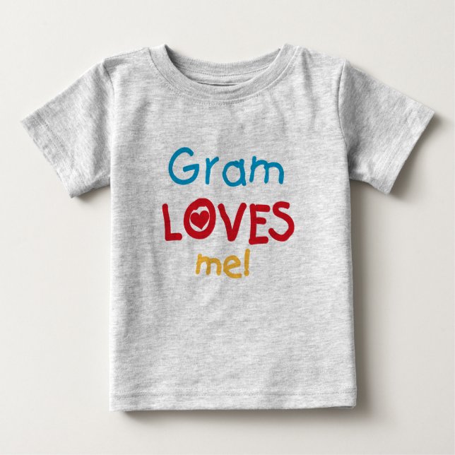 Camiseta Para Bebê Gram me ama T-shirts e presentes (Frente)