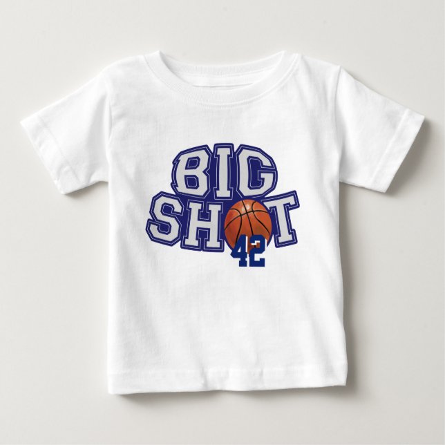 Camiseta Para Bebê Grande Basquete de Tiro (Frente)