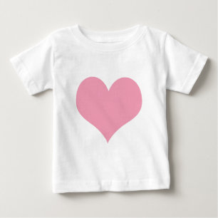 Camiseta Para Bebê Grande Coração de Amor Rosa