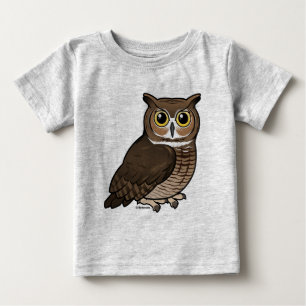 Camiseta Para Bebê Grande coruja Horned