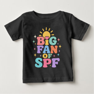 Camiseta Para Bebê Grande fã de proteção solar SPF no verão