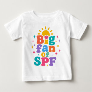 Camiseta Para Bebê Grande fã de proteção solar SPF no verão