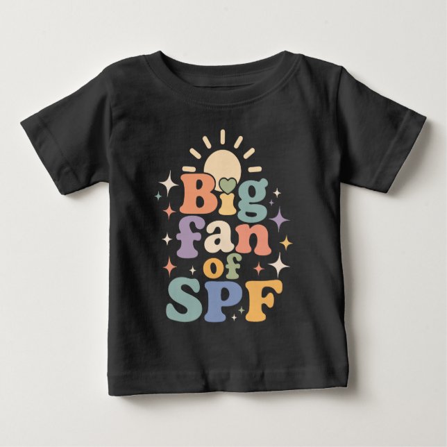 Camiseta Para Bebê Grande fã de Proteção Solar SPF Verão (Frente)