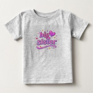 Camiseta Para Bebê Grande Irmã Design Fofo – Presente de Irmã Orgulho