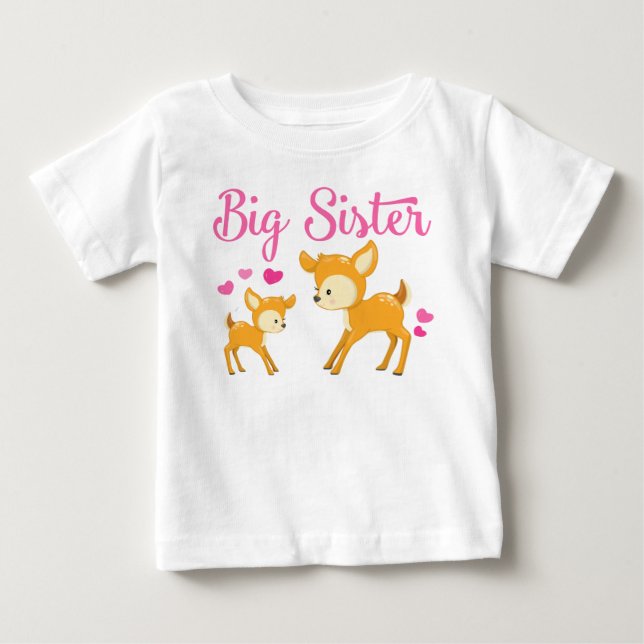 Camiseta Para Bebê Grande Irmã Vestida (Frente)