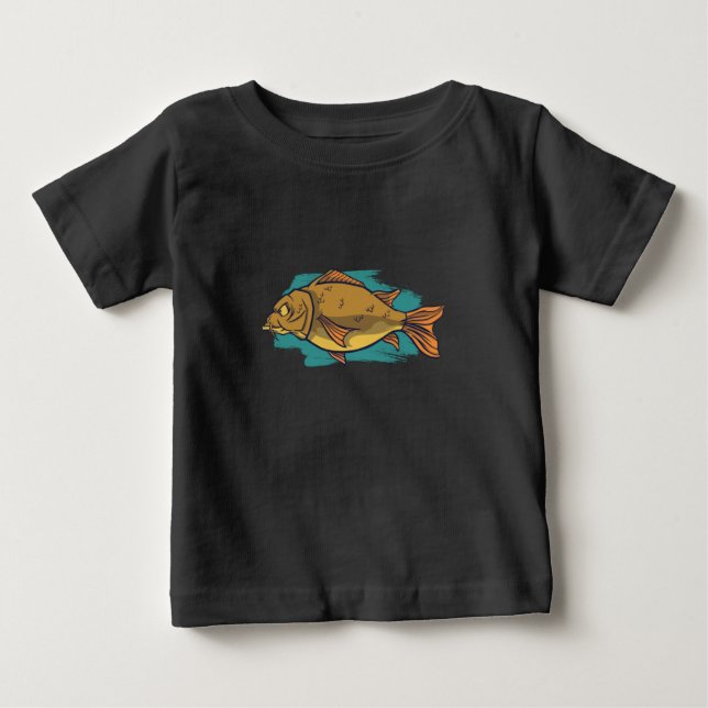 Camiseta Para Bebê Grande Peixe Carpa (Frente)