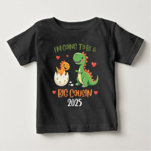 Camiseta Para Bebê Grande Primo Dinossauro Eu Vou Ser Primo Bebê Rex