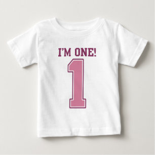 Camiseta Para Bebê Grande Rosa Número Um, Primeiro Aniversário da Rap