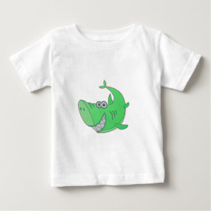 Camiseta Para Bebê Grande Tubarão Verde