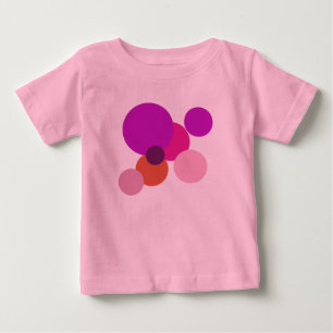 Camiseta Para Bebê Grandes bolinhas anos 70 em roxo