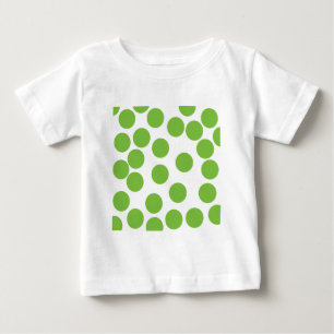 Camiseta Para Bebê Grandes pontos do verde de ervilha no branco