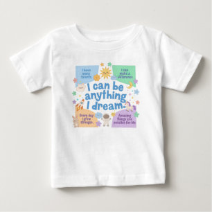 Camiseta Para Bebê Grandes Sonhos Inspiração para Pequenos Conquistad