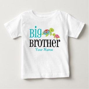 Camiseta Para Bebê Grandes Tartarugas do Mar Irmão Personalizadas
