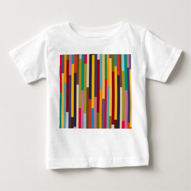 Camiseta Para Bebê Grandes tiras Coloridas (Frente)