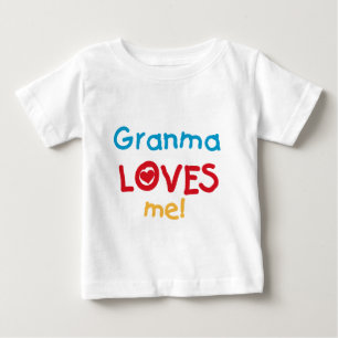 Camiseta Para Bebê Granma me ama T-shirts e presentes