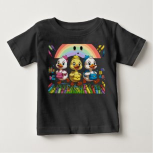 Camiseta Para Bebê "Grasnando no Jardim de Infância!" – Patinho Fofo