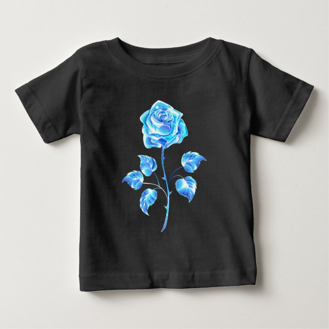 Camiseta Para Bebê Gravação de Rosa Azul (Frente)