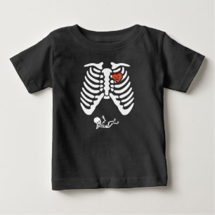 Camiseta Para Bebê Gravidez esquelética assustadora bebê abóbora d