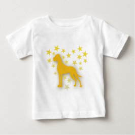 Camiseta Para Bebê Great Dane, Coração de Estrelas, design minimalist