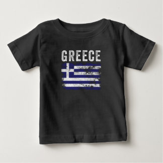 Camiseta Para Bebê Greece Flag Distressed - Greek Flag