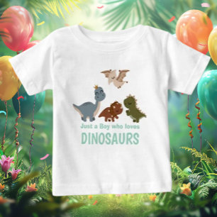 Camiseta Para Bebê Green Boho Dinosaur