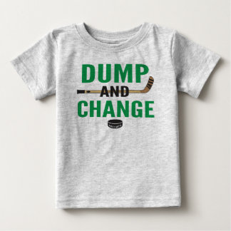 Camiseta Para Bebê Green Dump and Change Hockey Baby
