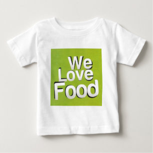 Camiseta Para Bebê Green Grub Club: Nós Heart Comida