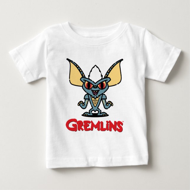 Camiseta Para Bebê Gremlins | Caractere cômico em grão (Frente)