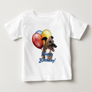 Camiseta Para Bebê Greyhound Happy Birthday Balloons.
