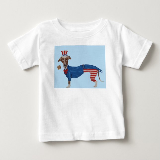 Camiseta Para Bebê Greyhound Tio Sam (Frente)