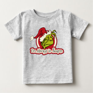 Camiseta Para Bebê Grinch Eu Estou Sempre na Estação
