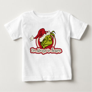 Camiseta Para Bebê Grinch Eu Estou Sempre na Estação