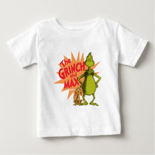 Camiseta Para Bebê Grinch   Grinch & Max Starburst