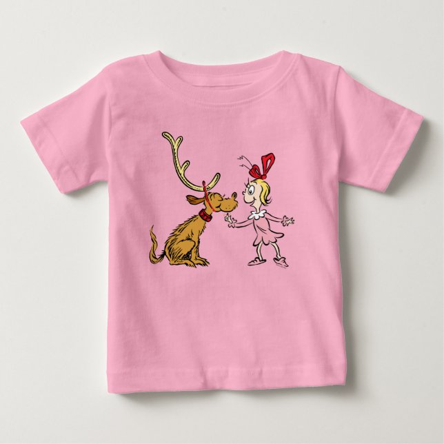Camiseta Para Bebê Grinch | Max & Cindy Lou Quem (Frente)