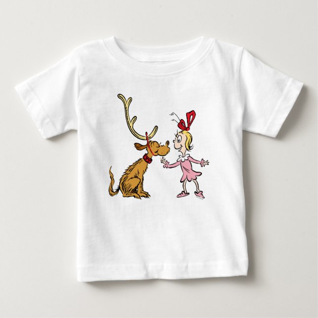 Camiseta Para Bebê Grinch | Max & Cindy Lou Quem (Frente)