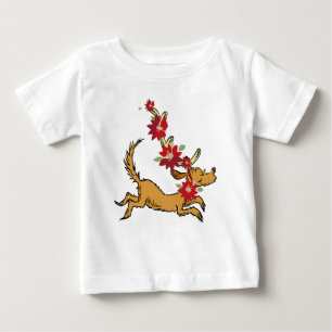 Camiseta Para Bebê Grinch Poinsettia de Natal do Max