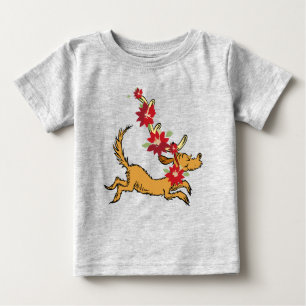 Camiseta Para Bebê Grinch Poinsettia de Natal do Max