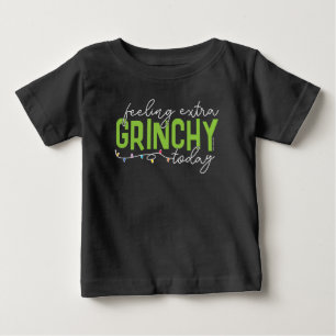 Camiseta Para Bebê Grinch Sentindo-me Extra Grinchoso Hoje