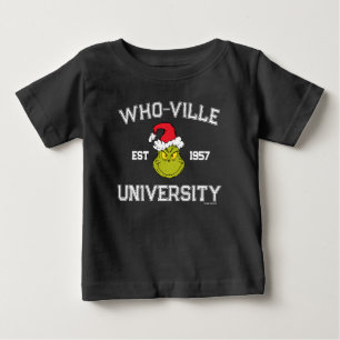 Camiseta Para Bebê Grinch Universidade Who-ville Est 1957