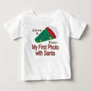 Camiseta Para Bebê Grite pela minha foto de 1rua com Papais noeis