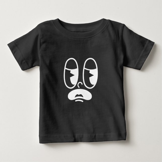 Camiseta Para Bebê Groggy Glitch Face (Frente)