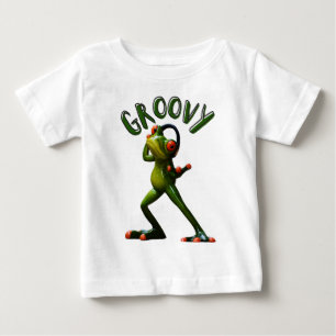 Camiseta Para Bebê Groovy Green Sapo